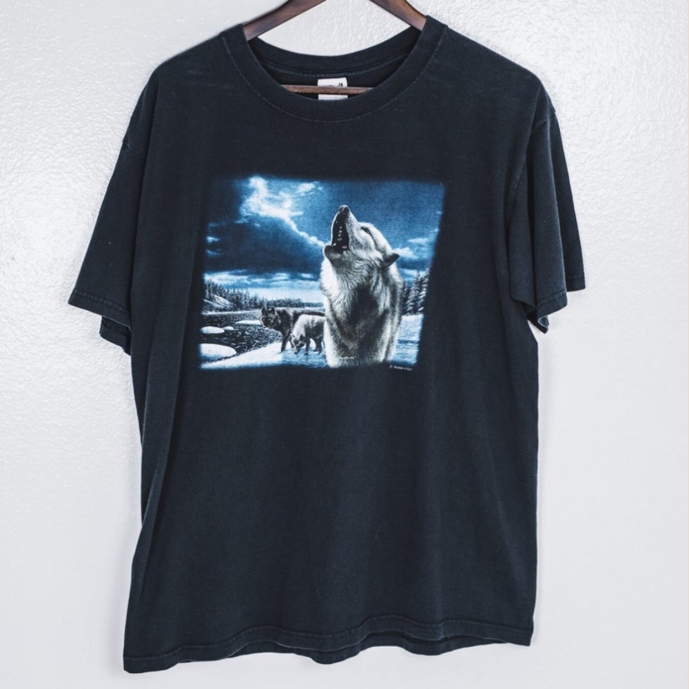 Vintage 90s anvil human tees black T-shirt